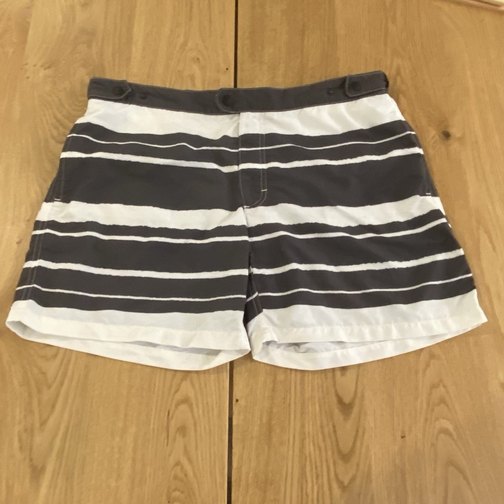 Solid & Striped swimwear Trunks Men's XL White Gray Striped Lines
